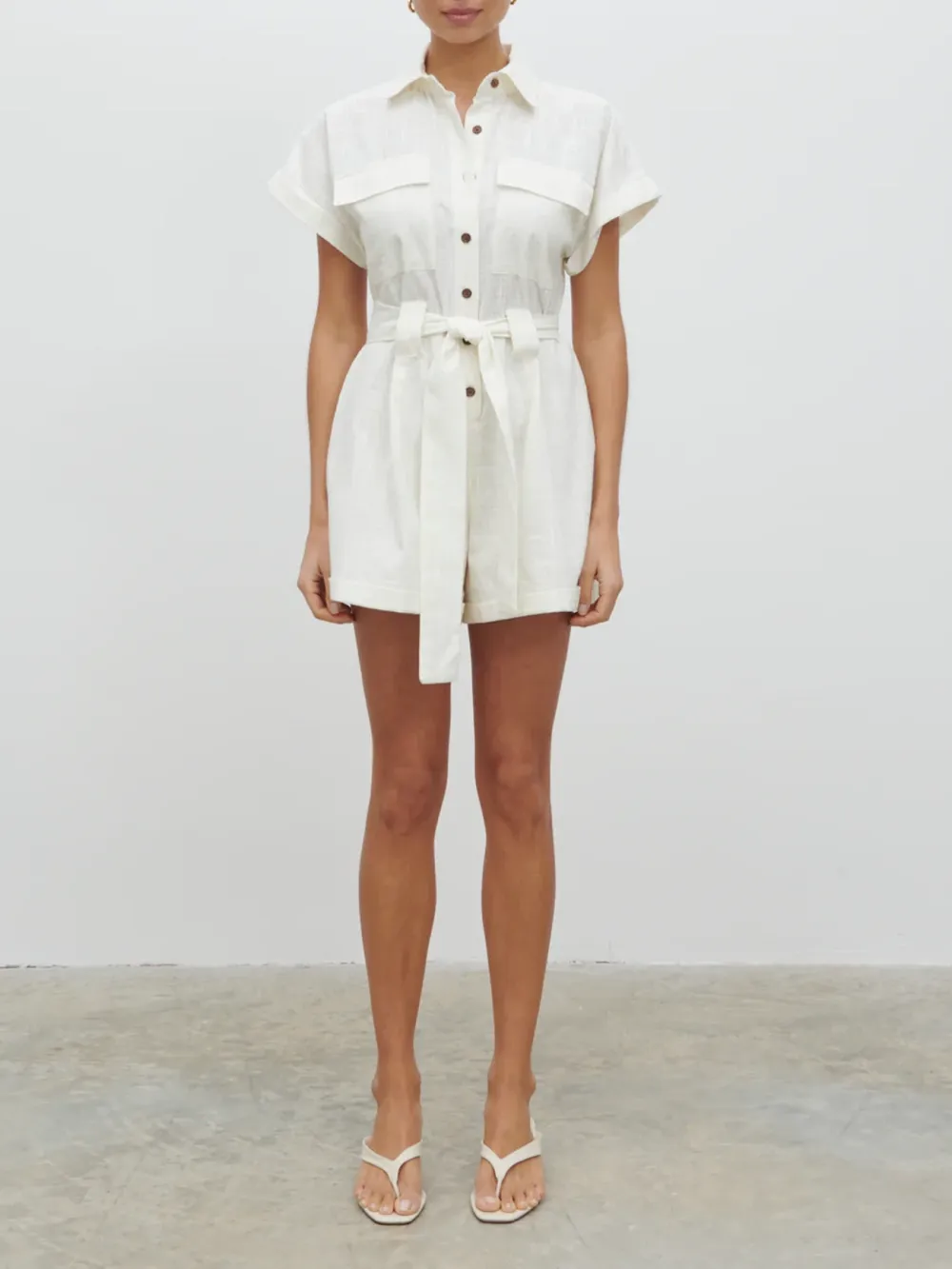 Button Front Utility Playsuit
