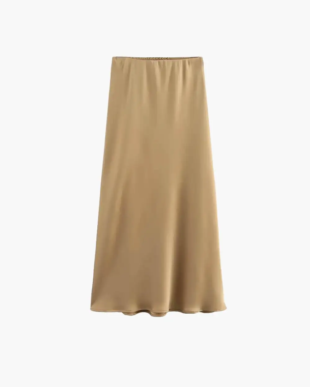 Simple Lace Satin High Waist Skirt