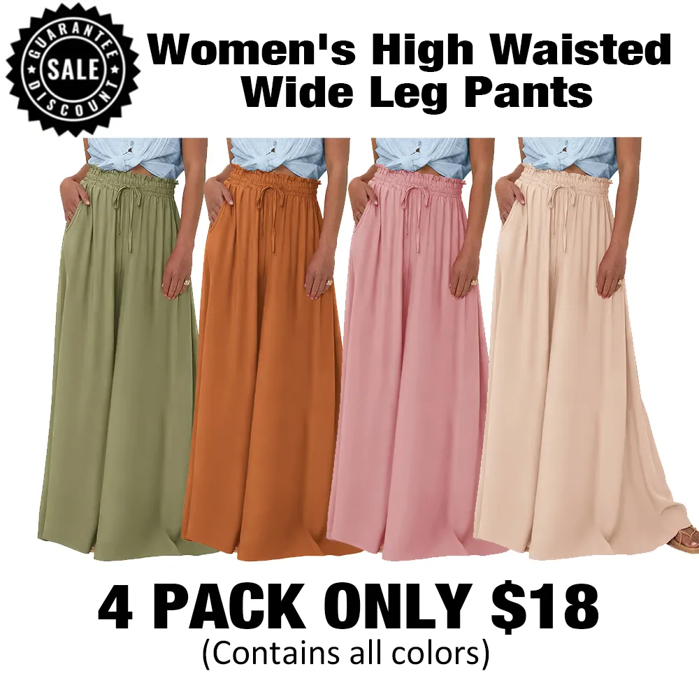 Women's High WaistedWide Leg Pants-🔥8-Pack- Only $24