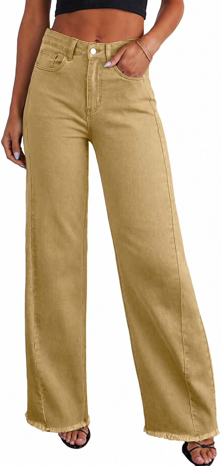 Women’s Wide Leg Jeans High Waisted Stretchy Denim Pants