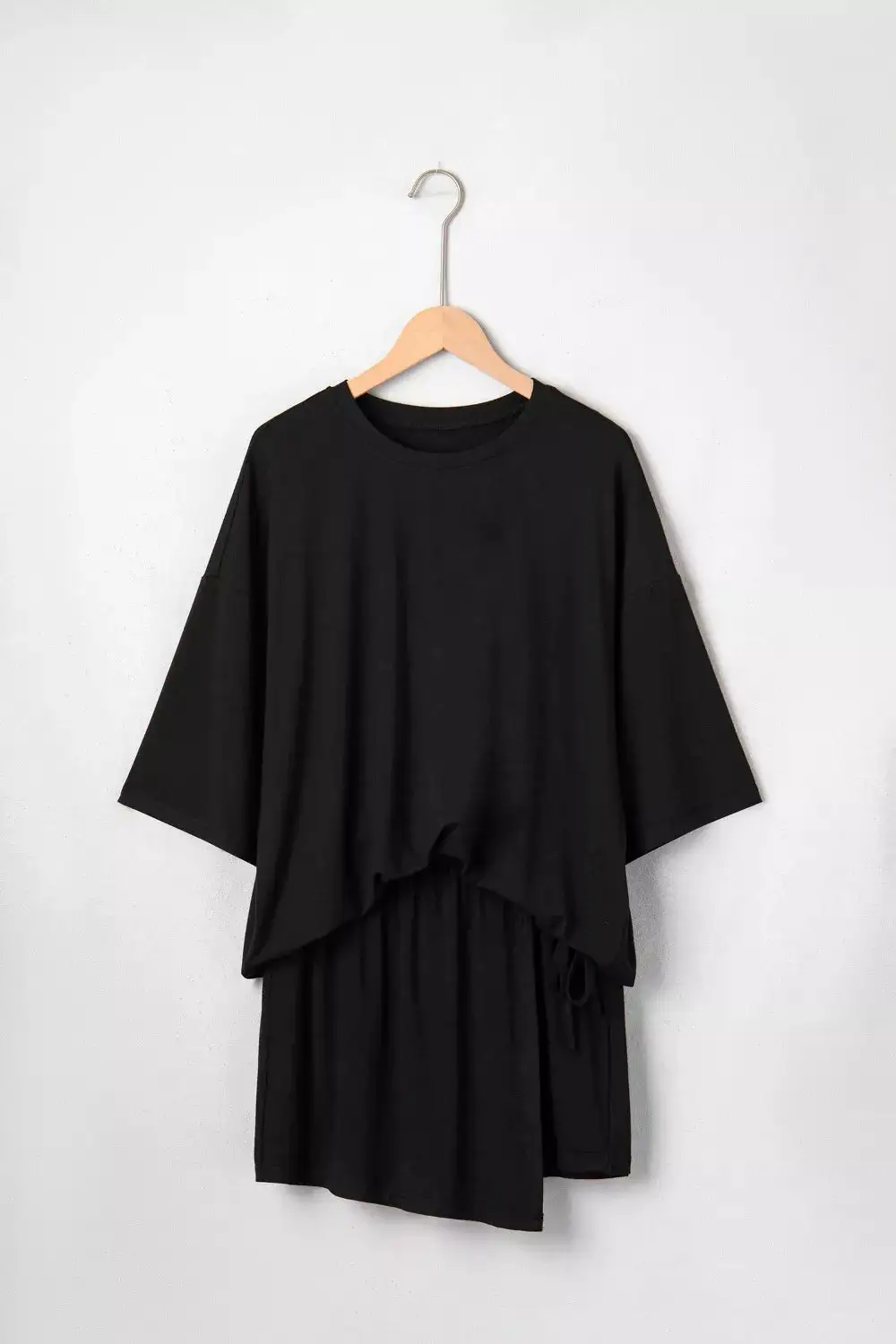 Oversize Tee Tie Wrap Mini Skort Set