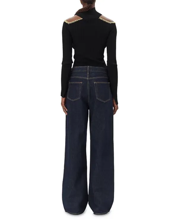 Belted Wide Leg Jeans in Rinse