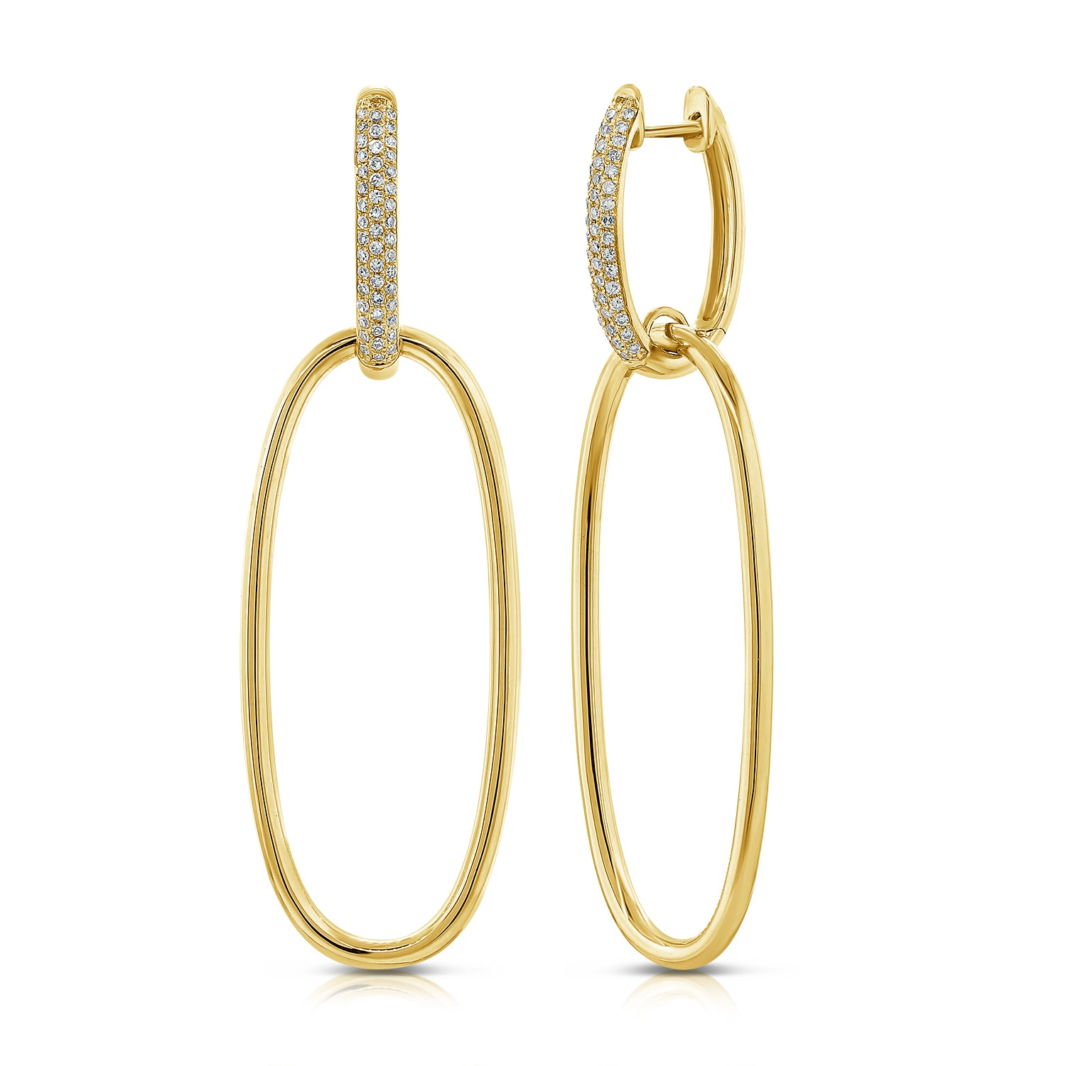 Openwork Minimal Gem Detail Earrings