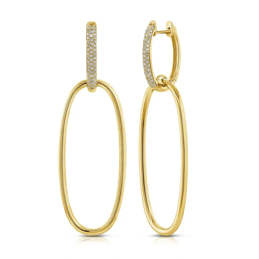 Openwork Minimal Gem Detail Earrings