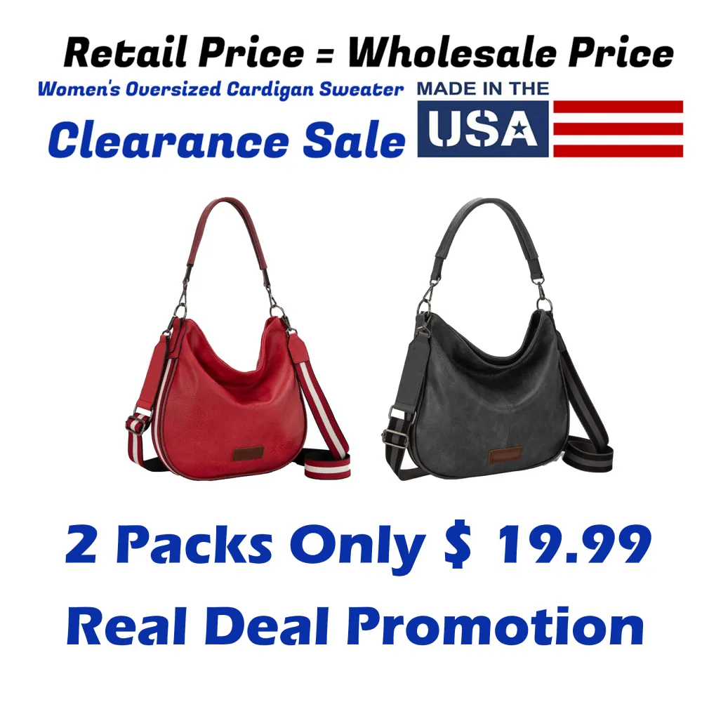 Hobo Bags Large Crossbody Bags for Women – Shoulder Purses with Striped Cotton Straps 🔥 Limited-Time Offer — 50% OFF