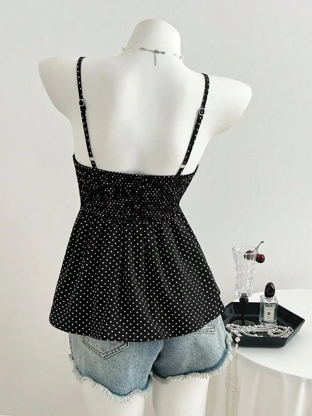 Polka Dot V Neck