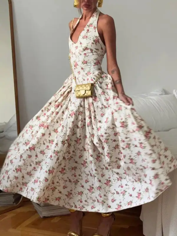 Easy Fit Floral Printed Midi Dress