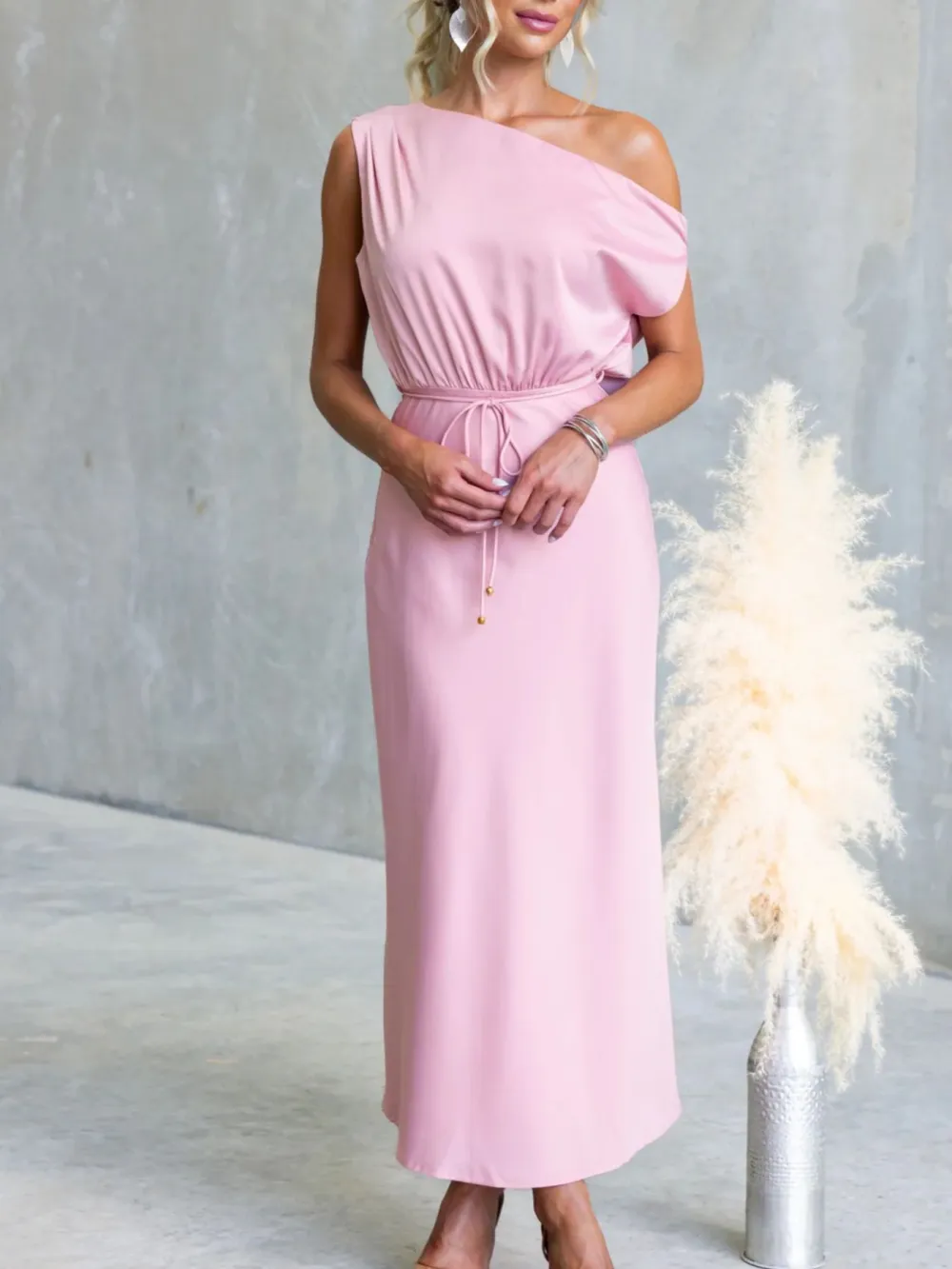 Shoulder Midi Dress