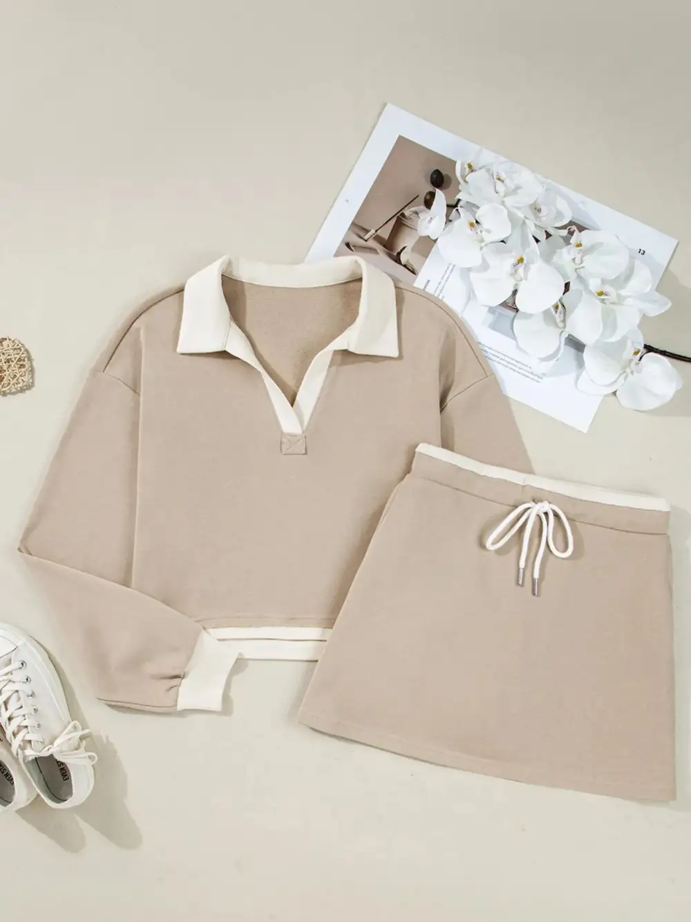 Luxe Contrast Mini Skirt Set