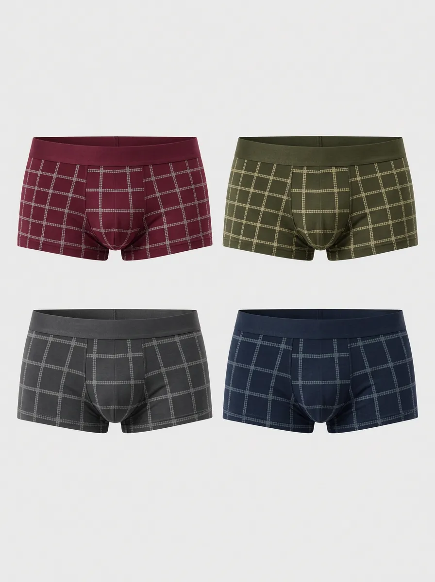 Men's Hawthorne Plaid Boxer Briefs 4-Pack