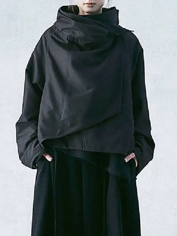 Stand-Collar Relaxed Outerwear Coat