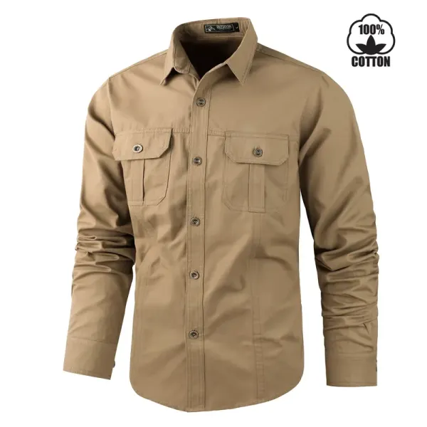 Men's Long Sleeve Cotton Casual Shirt