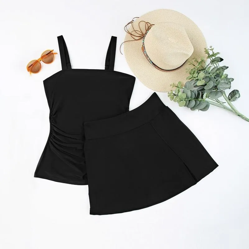 Women Vintage Two Piece Tankini Swimsuits Swimdress Swimming Push up Swimwear Bathing Suits Beach Dealsforyoudays