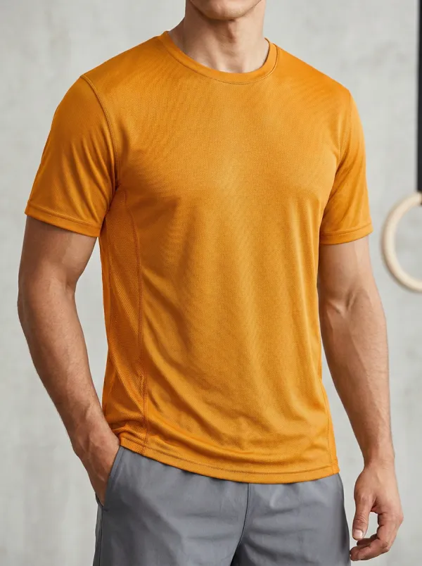 Men's Fitness Sports Mesh Printed T-Shirt