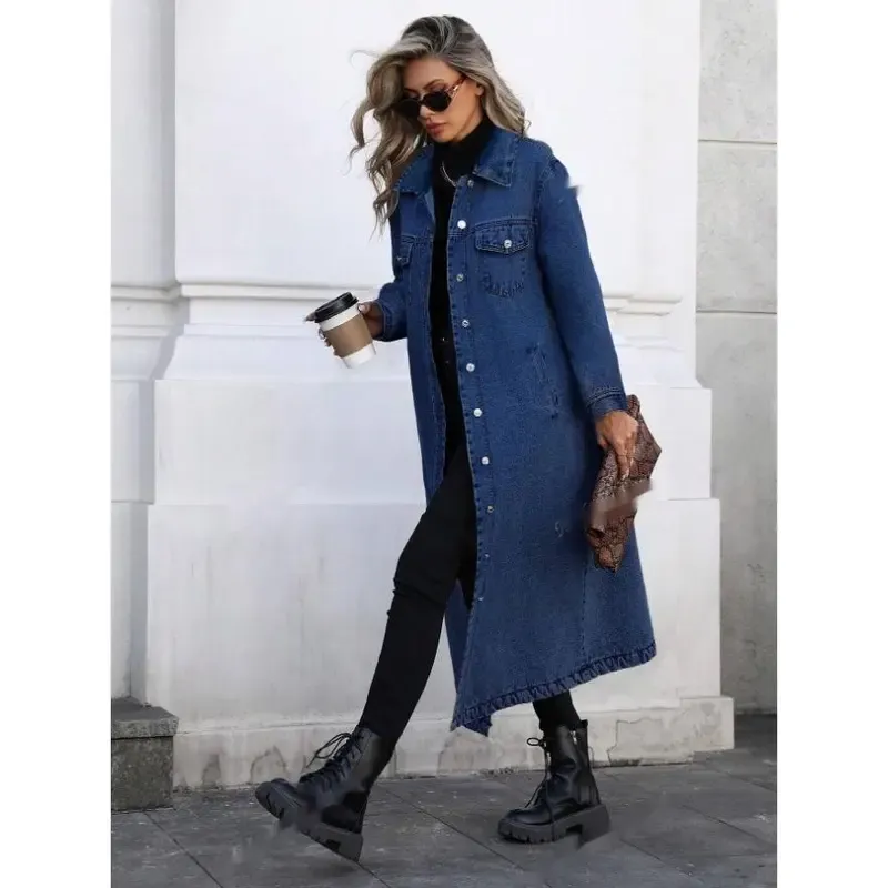 Women's Button Front Denim Coat