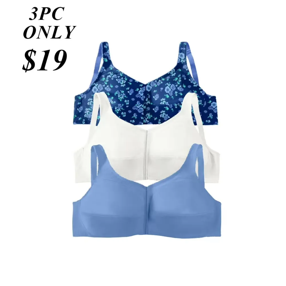 3PC-Seamless Breathable Gathered Thin Jelly Strip Bra Without Steel Ring