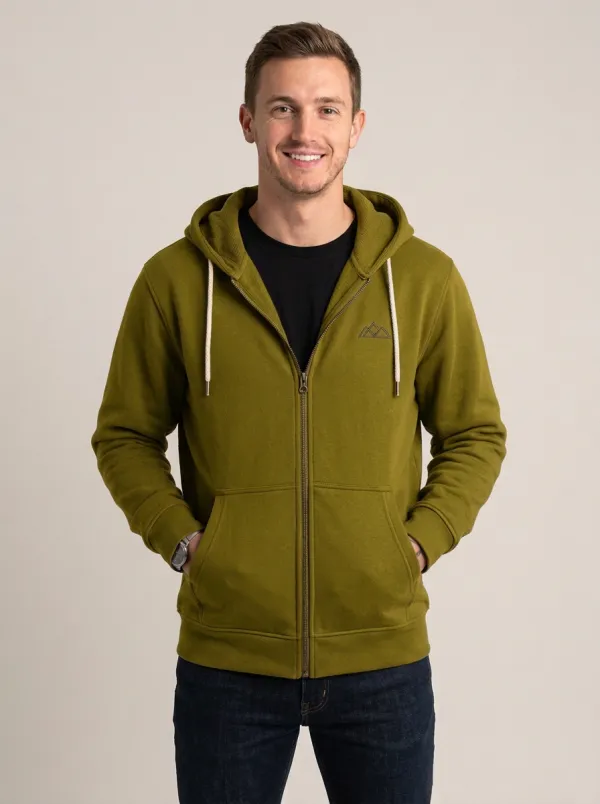 Active Mountain Graphic Zip-Up Detail Men's Sport Jacket