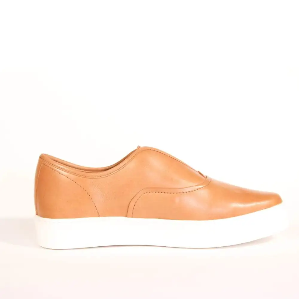 Laceless Leather Platform Sneakers
