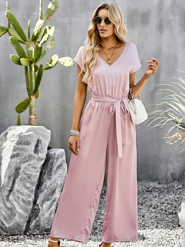 Elegant Clean V Neck Everyday Jumpsuit