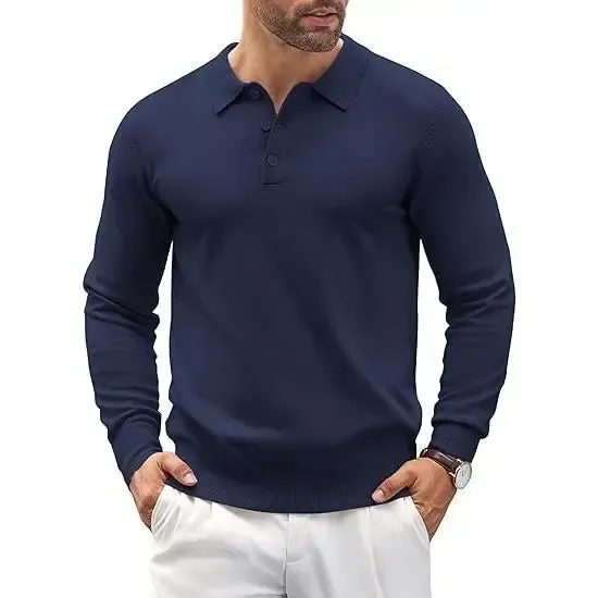 💥DON'T MISS OUT!⏰Men‘s Stretch Cotton Polo Slim-Fit Classic Knit Shirt🛒Final Day Clearance!🔥
