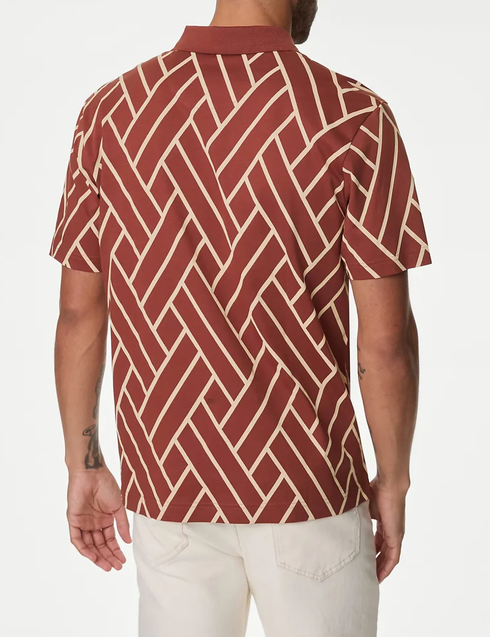 Cotton Graphic Print Polo Shirt