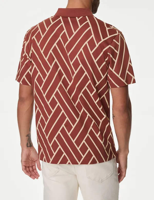 Cotton Graphic Print Polo Shirt