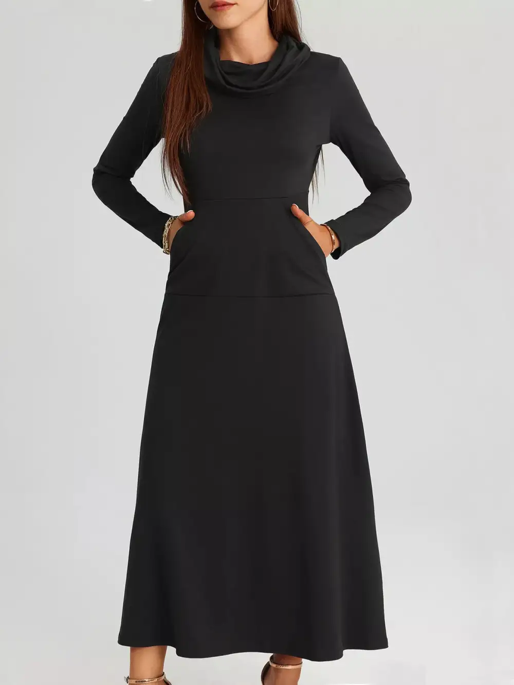 Finish Long Sleeve Midi Dress