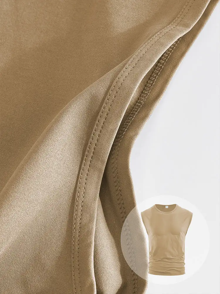 S Minimalist Drop Shoulder Sleeveless Tee Tank Top