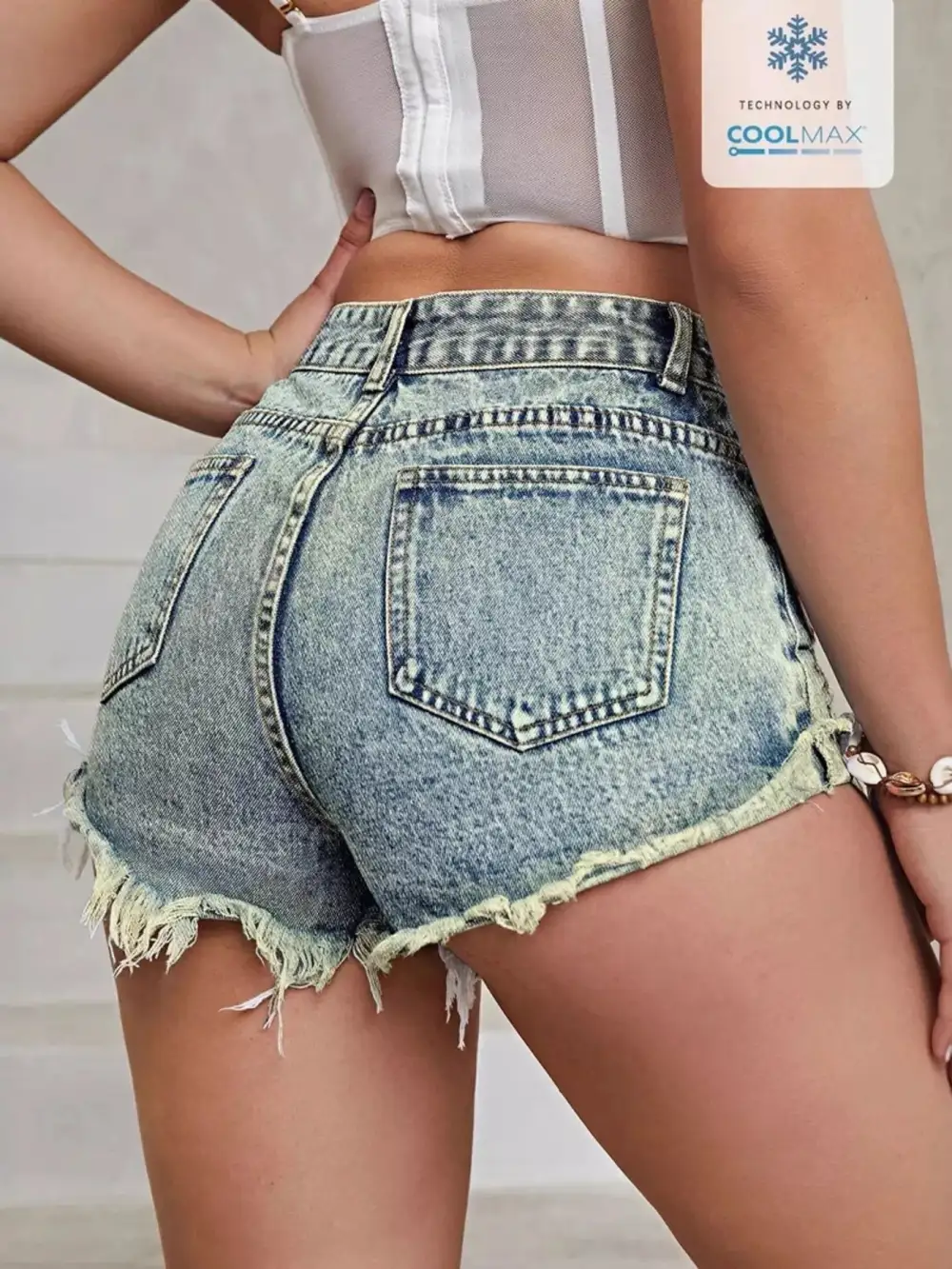 Relaxed Raw Hem Distressed Denim Shorts