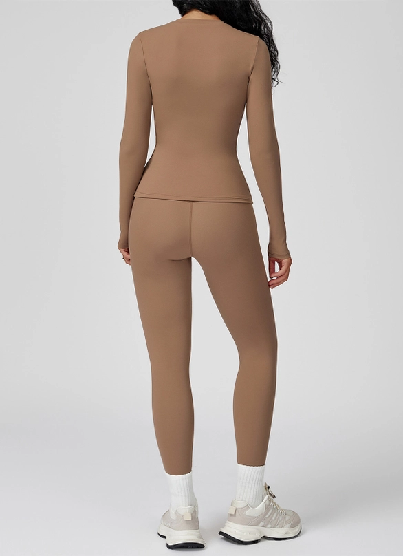 Long Sleeve Top with High Waist Sculpted Leggings Set