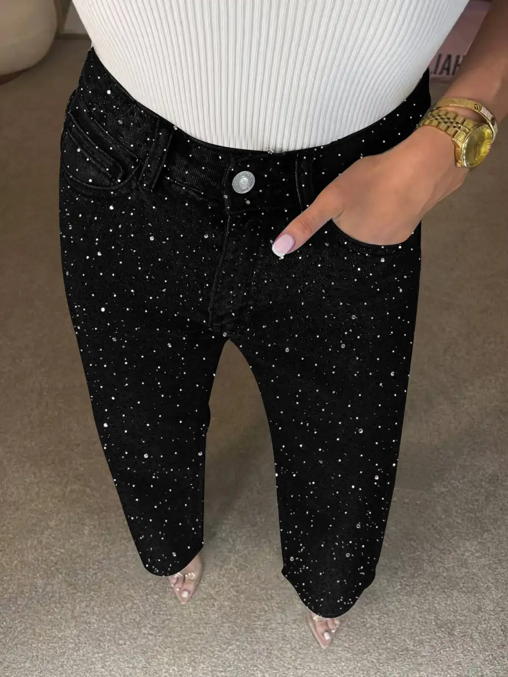 High Rise Statement Denim Jeans