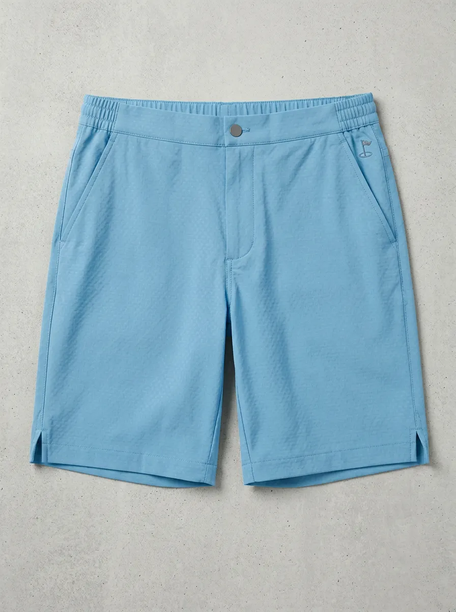 Performance Flag-Motif Embroidered Golf Athletic Shorts