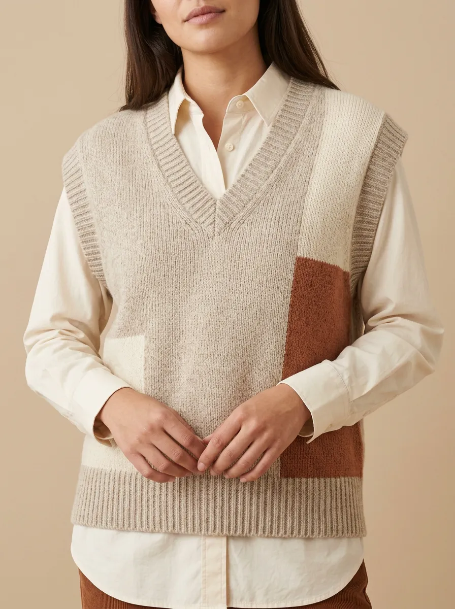 Colorblock Sweater Vest