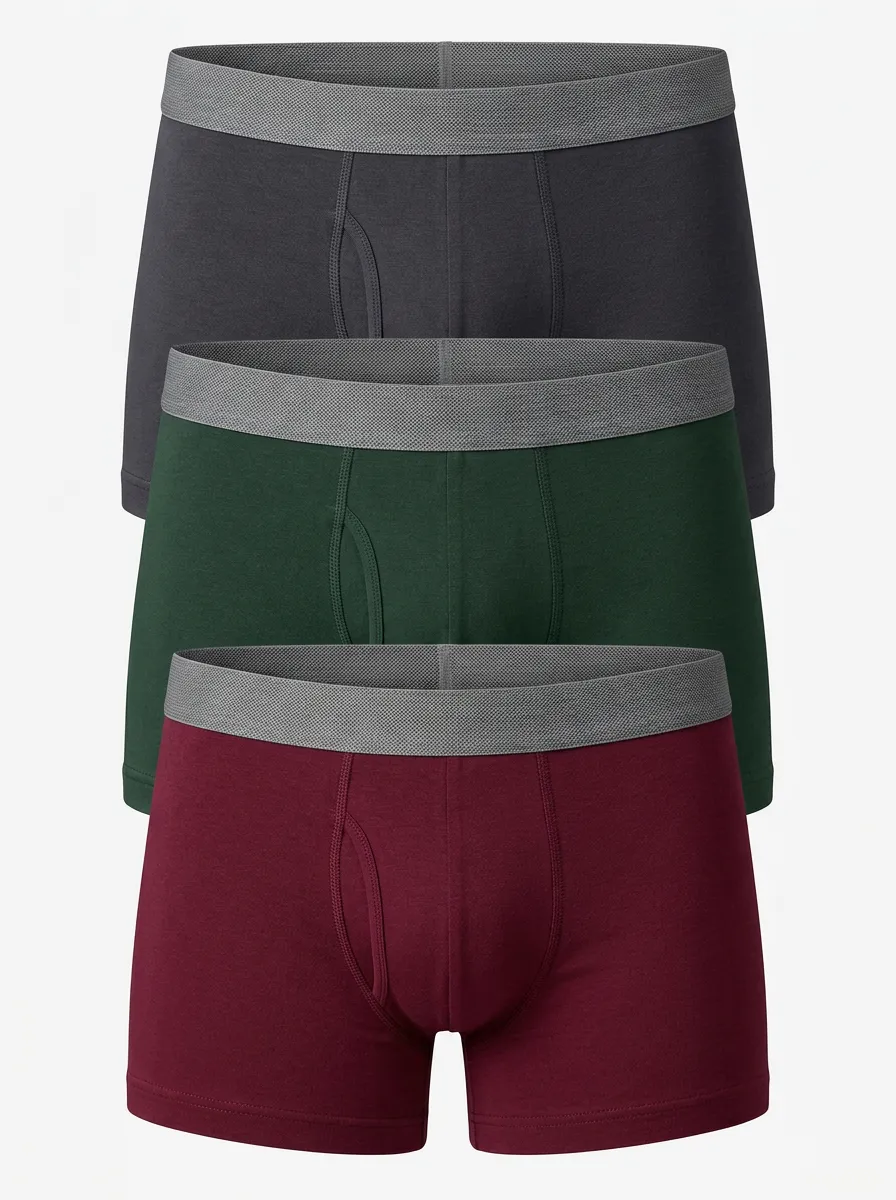 Elastic-Waistband Men's Three-Pack Boxer Briefs