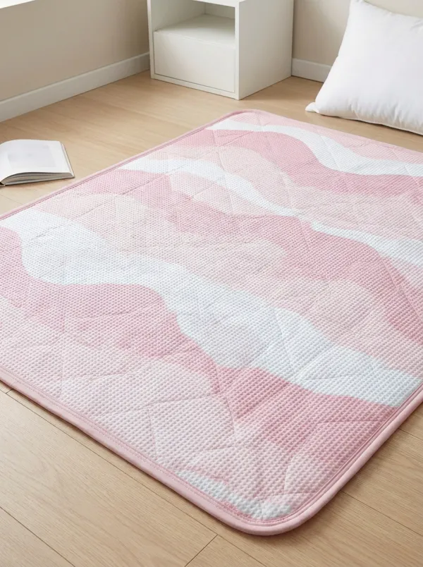 Portable Summer Cooling Blue Wave Pattern Pattern Cooling Mat