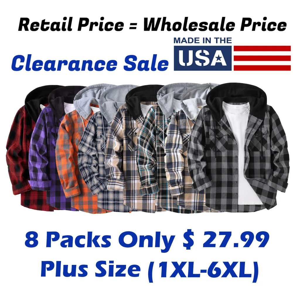 🧥 【Plus Size】Tall and Fat Plaid Patchwork Hooded Jacket Comfort. Warmth. Confidence — Designed for Every Body.