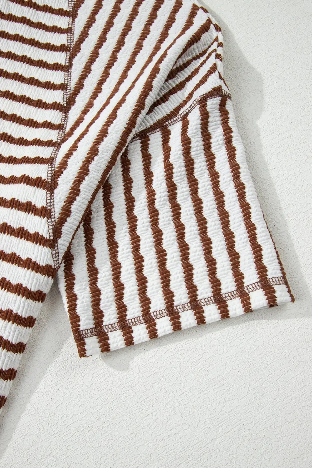 Striped Knit Half Sleeve Top