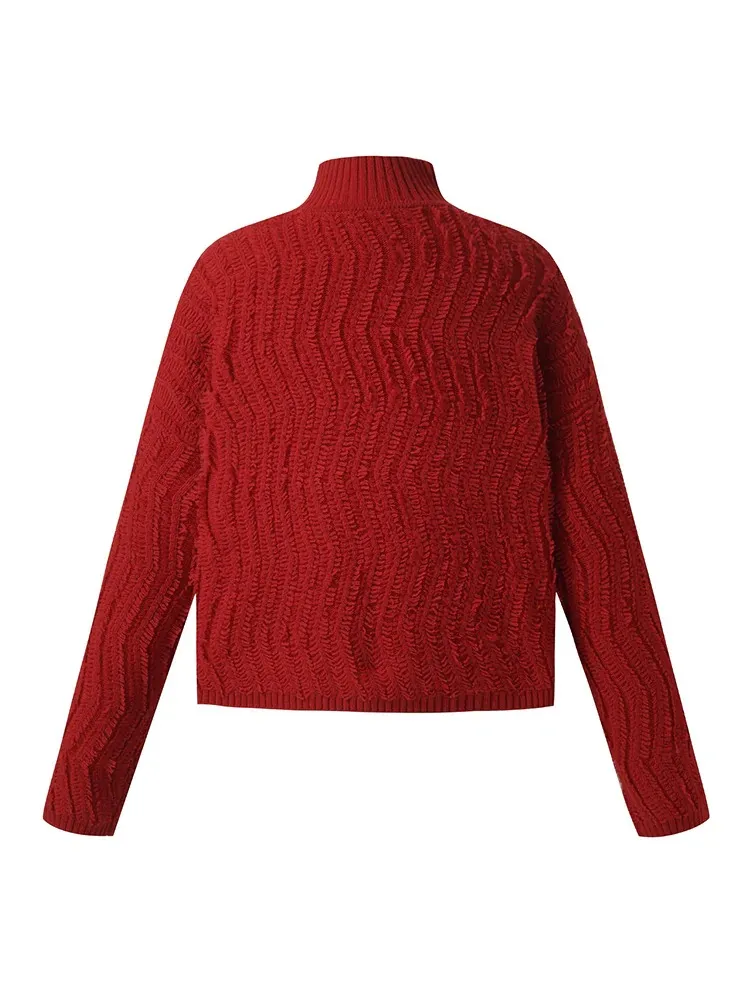 Wool Chili Red Women Sweater