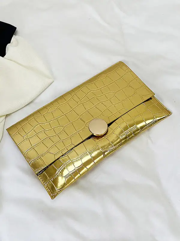 Geometric Shimmer Panel Clutch Bag