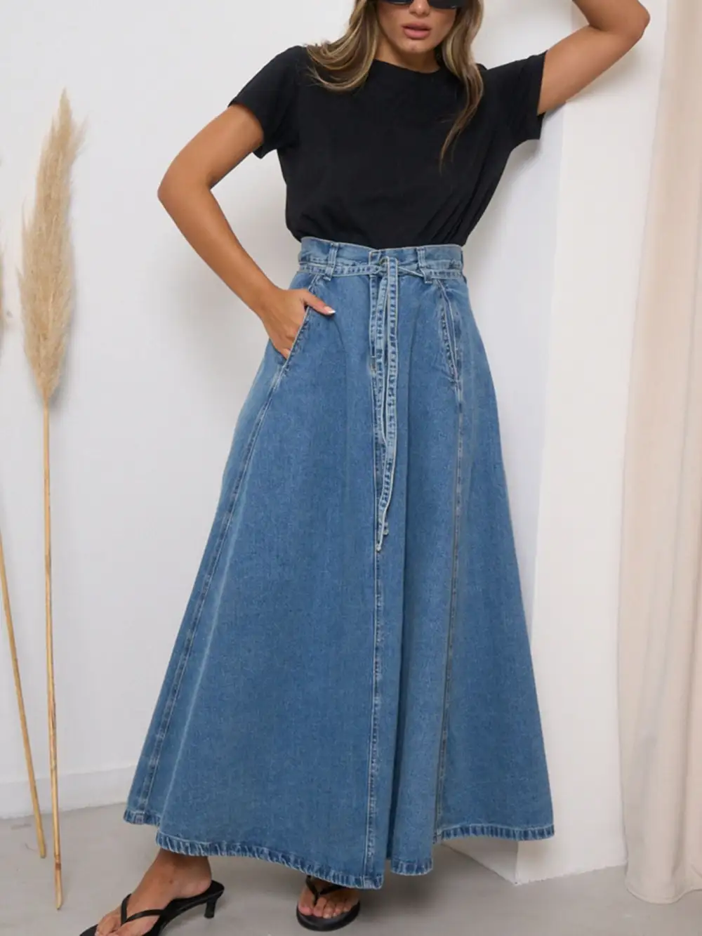Fine Open Denim Skirt