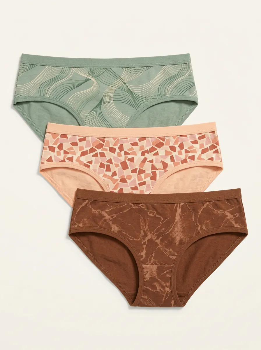 Women's Geometric Marble Abstract Print 3-Pack Panties