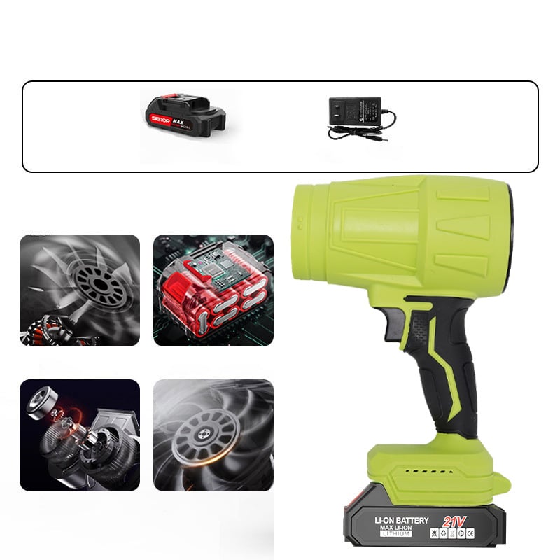 Cordless turbo jet air duster with one rechargeable battery and charger