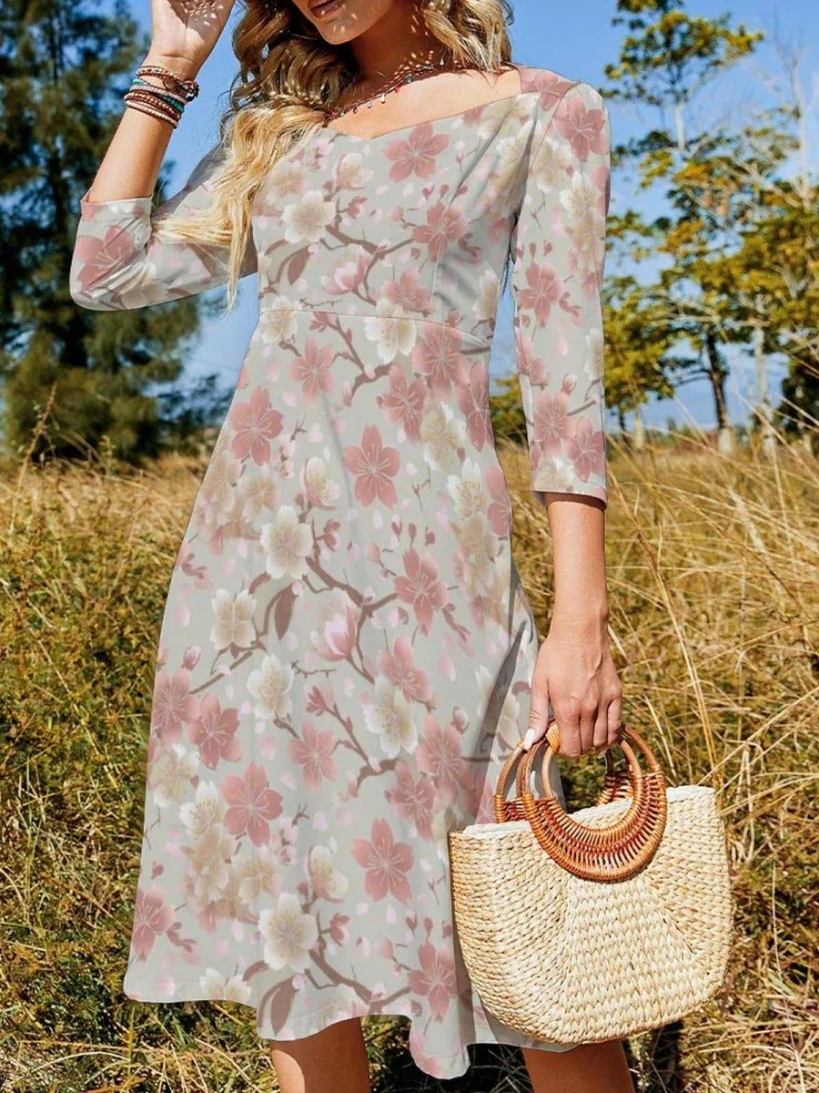 Cherry Blossom Midi Dress