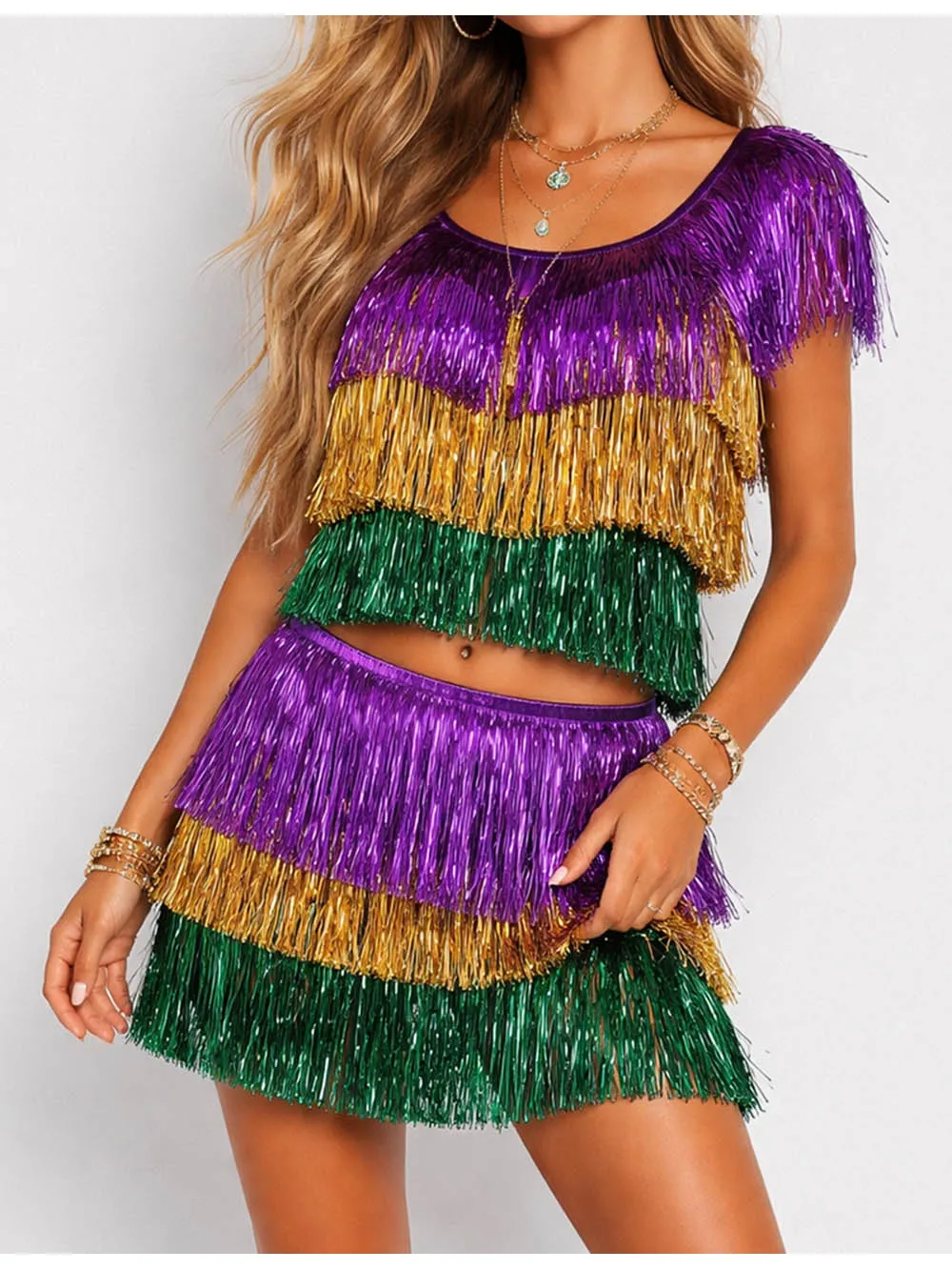 Mardi Gras Fringe Tinsel Set