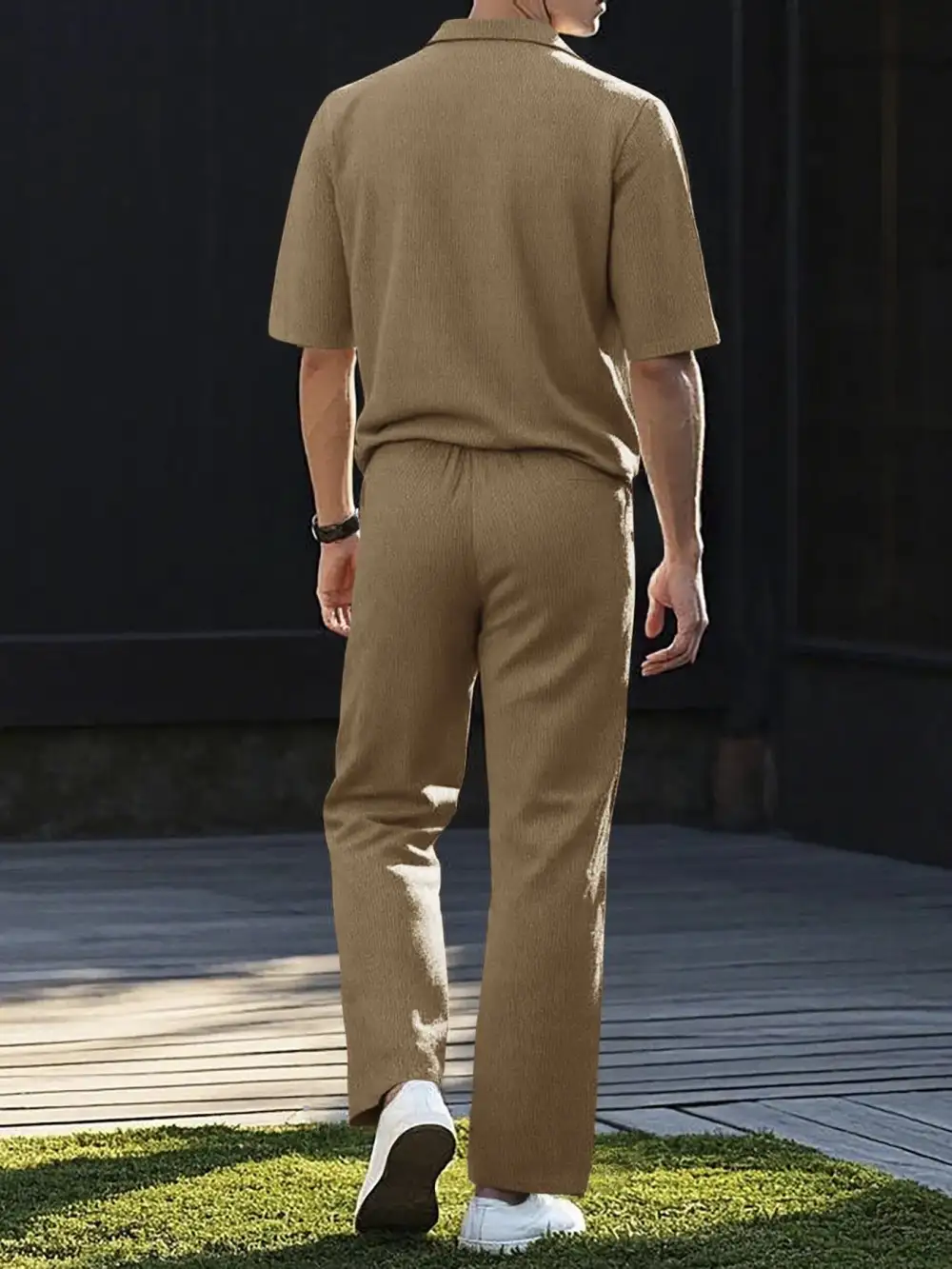 Men's Full Size Short Sleeve Top and Pants Set