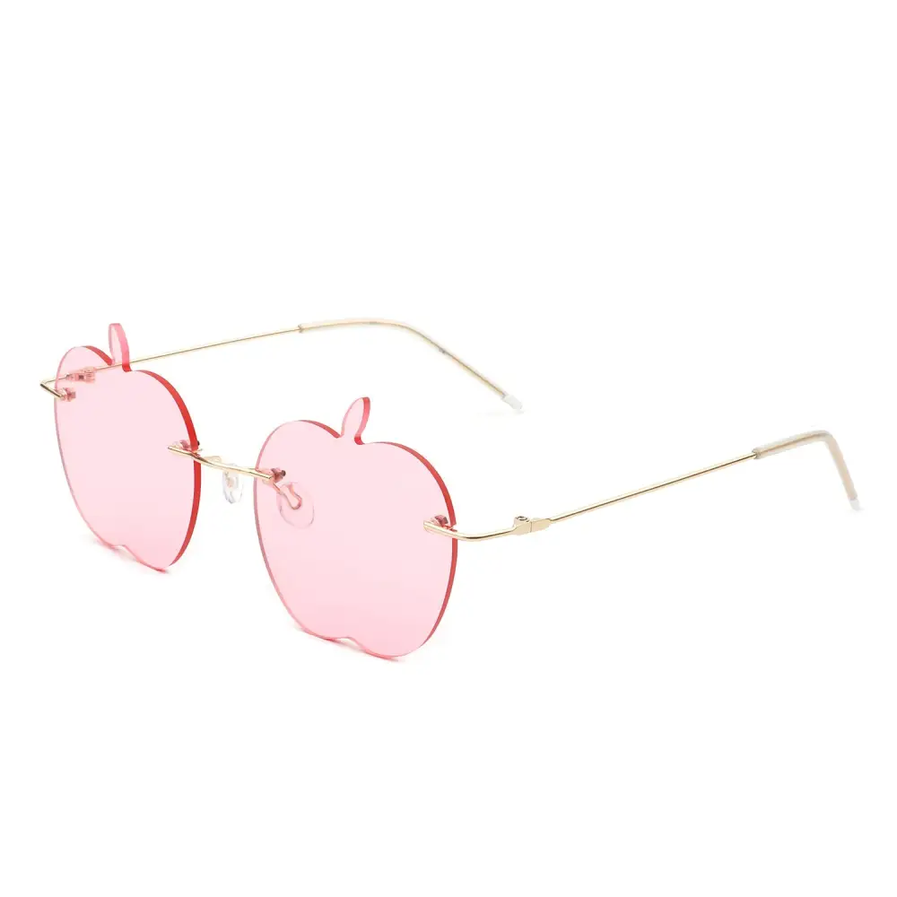 Textured Rimless Frame Sunglasses