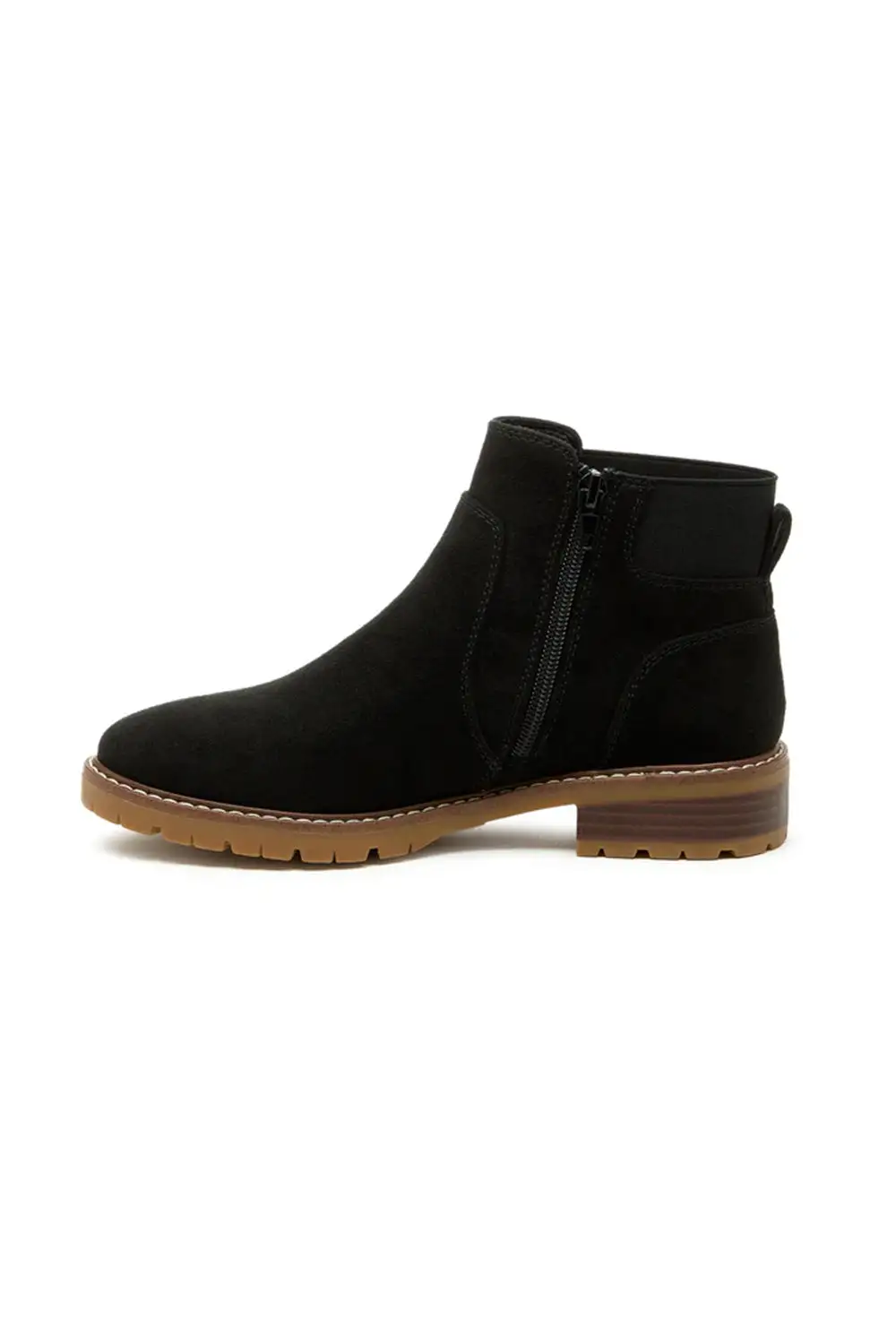 Classic Suede Zip Entry Ankle Bootie