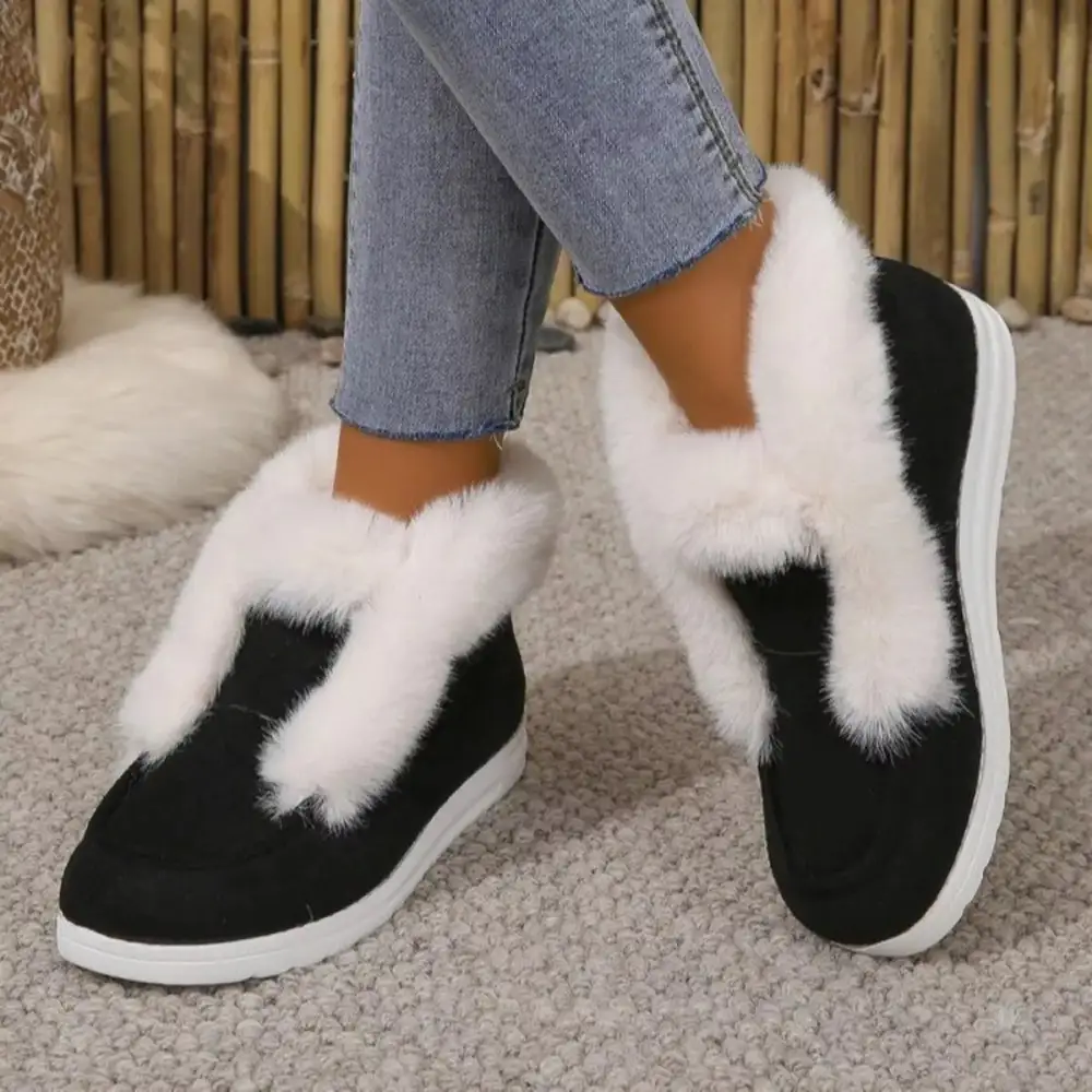 Cozy Fuzzy Trim Ankle Boots