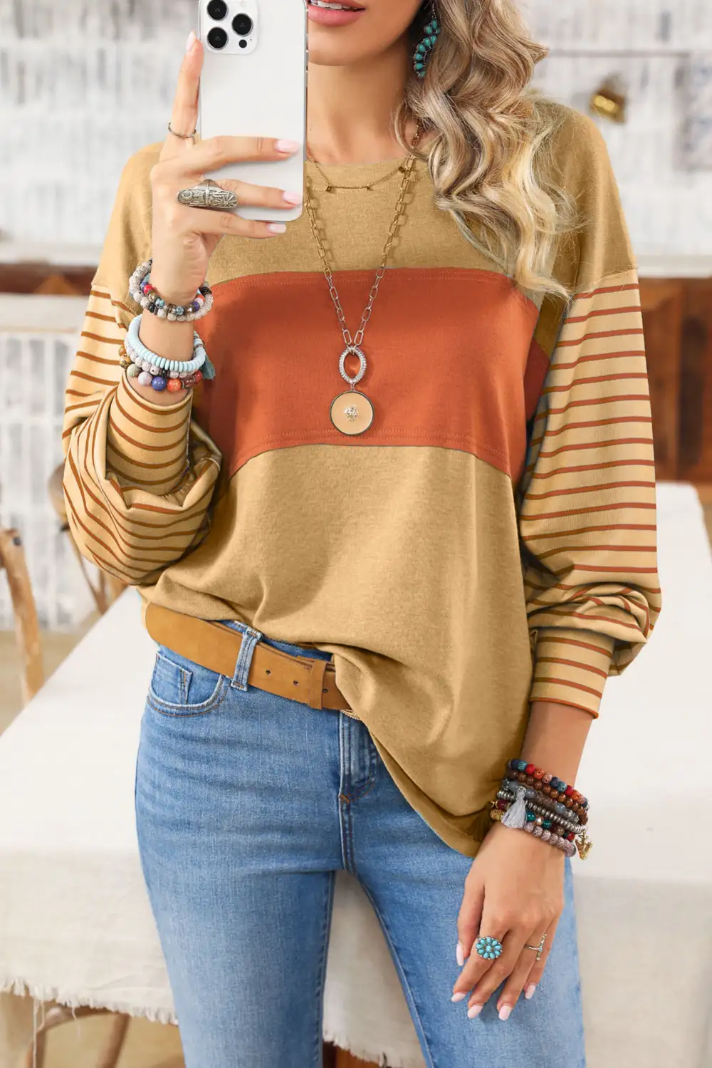 Textured Striped Top