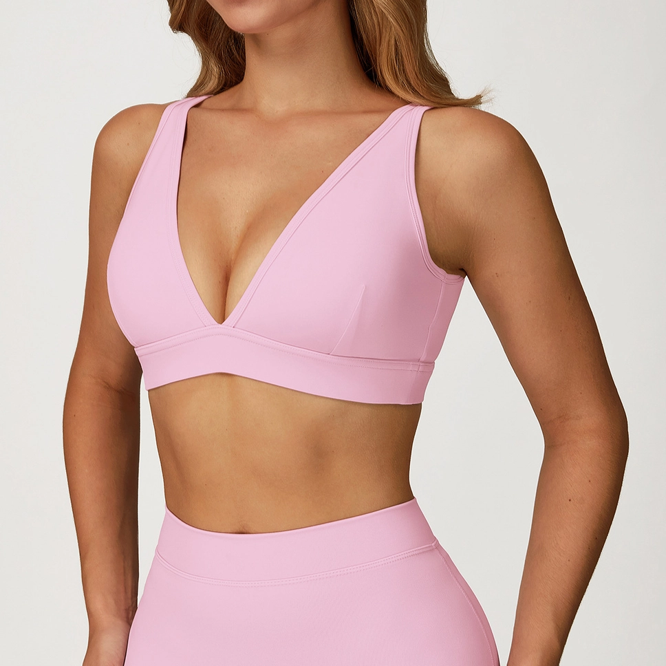 Deep V-Neck Sports Bra